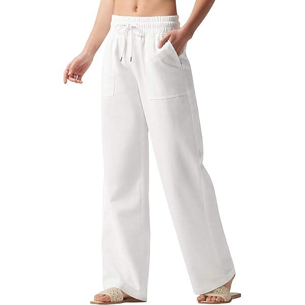 Amazon.com: AVICHIC Women Linen Pants Wide Leg Palazzo Pants